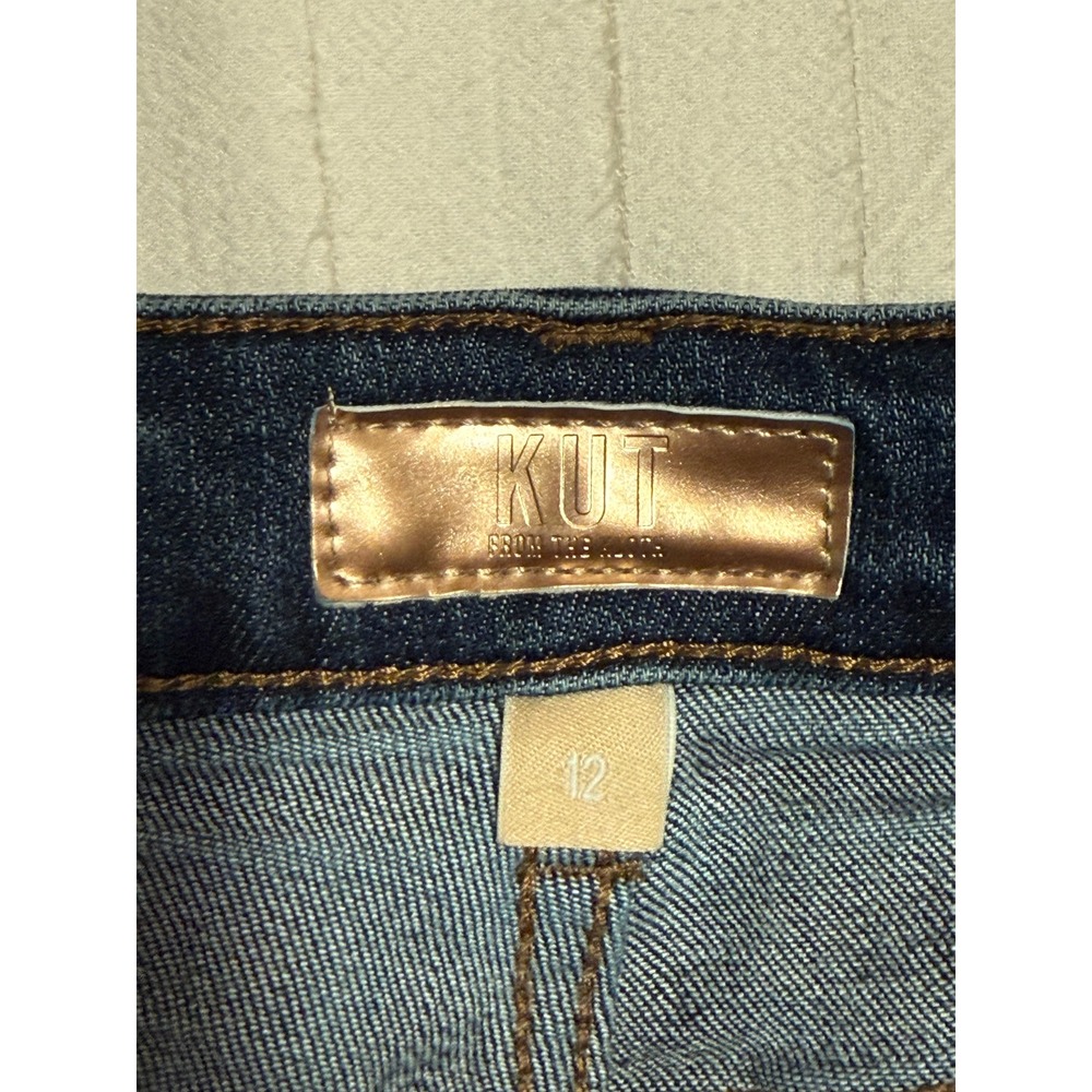 KUT from the Kloth Catherine Boyfriend Jeans Medium Wash Blue Size 12 Stretch - Picture 3 of 6